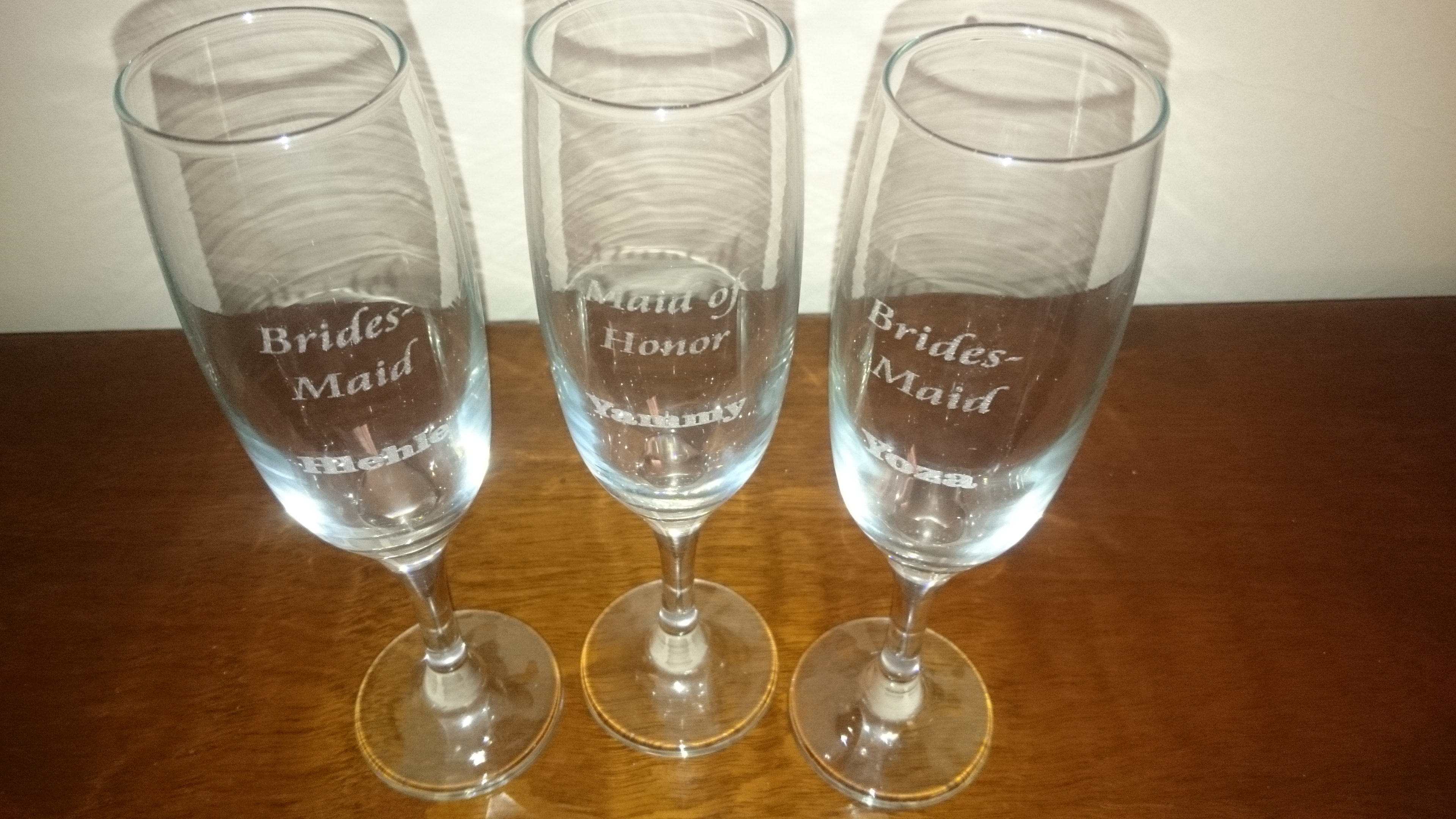 Bridesmaid - Engraved Champagne Glasses - Image 9